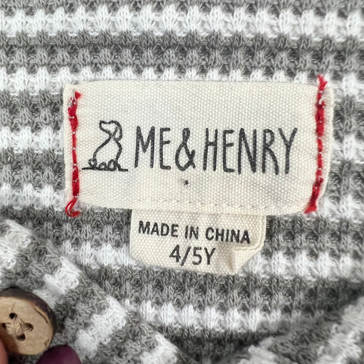 me & henry ribbed henley shirt 4/5Y