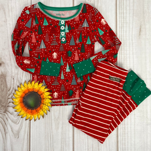 matilda jane holiday trees klara snug pajama set 4T