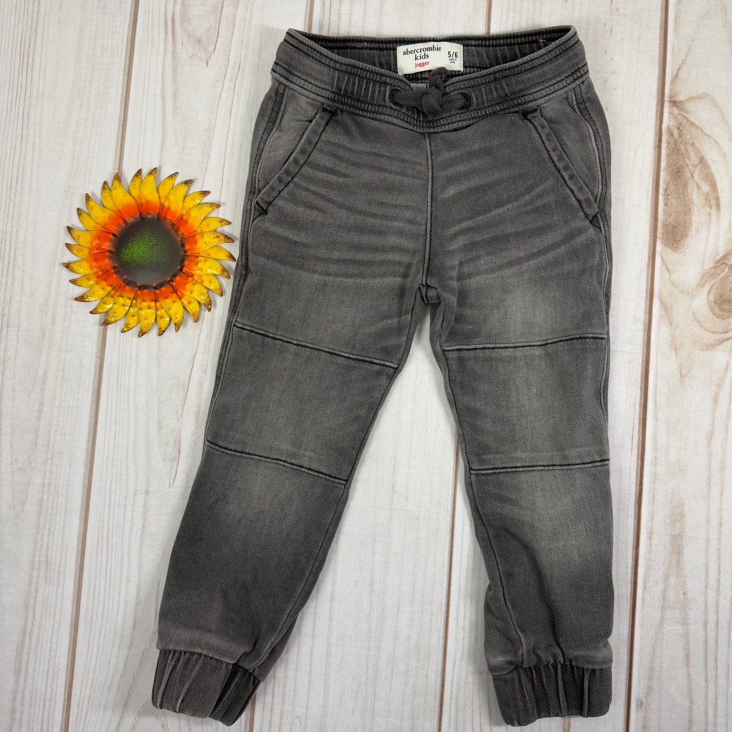 abercrombie kids denim joggers 5/6