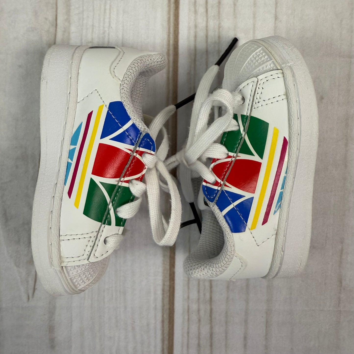 adidas originals superstar colorful trefoil white