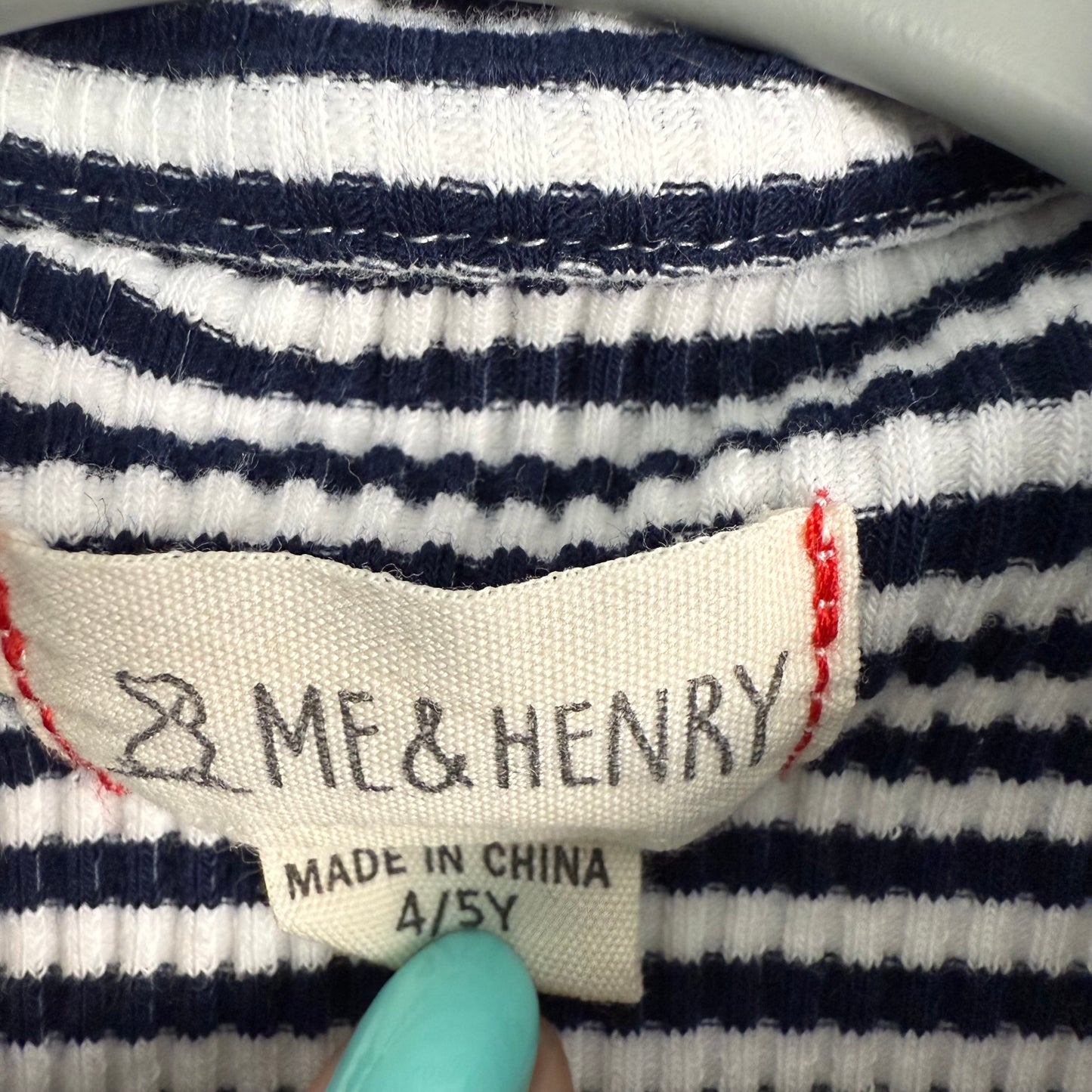 me & henry ribbed henley shirt 4/5Y