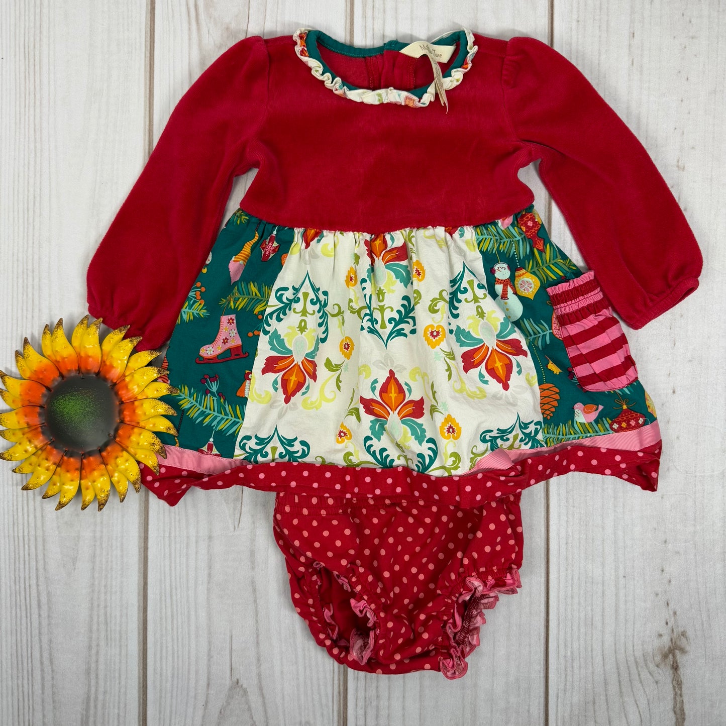 matilda jane happy holly daze dress set 12-18M