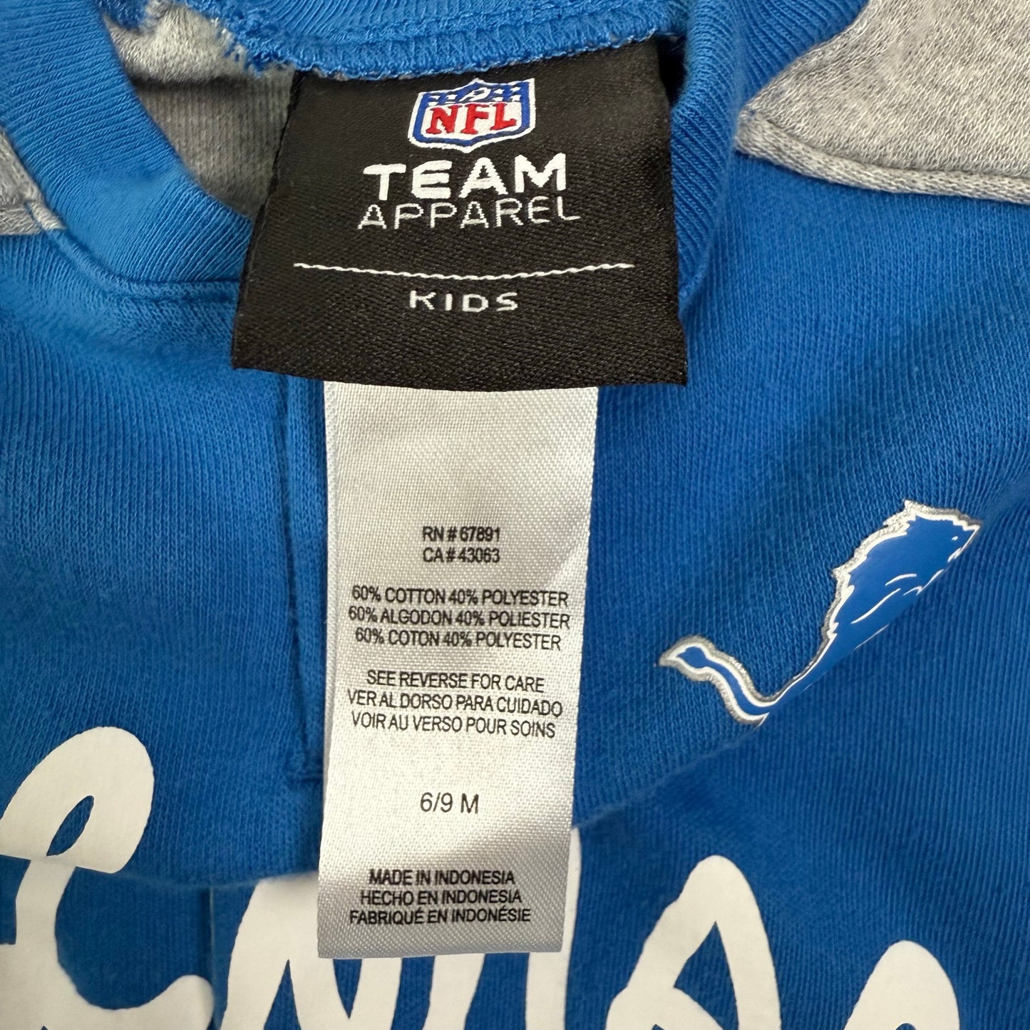 detroit lions baby romper 6-9M