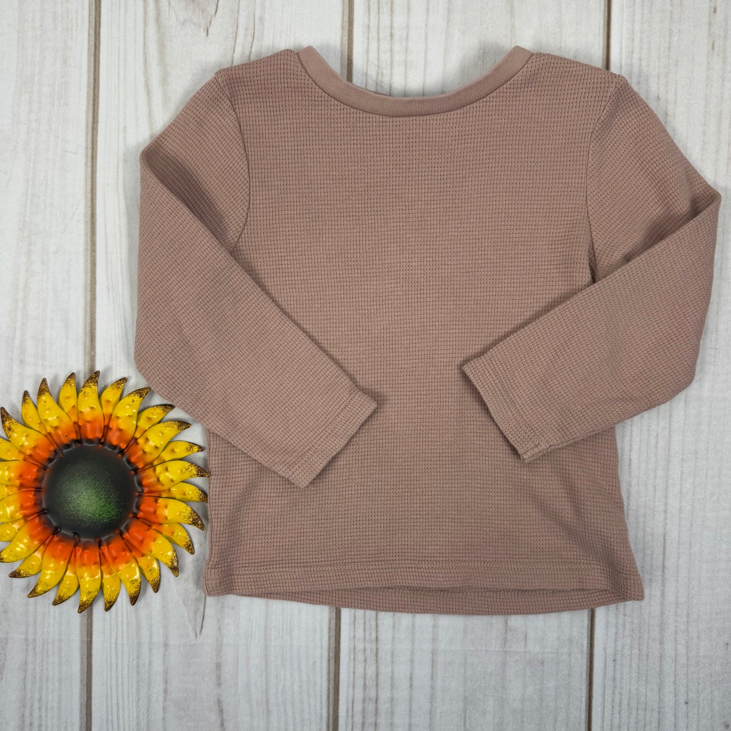 colored organics waffle long sleeve shirt 2T