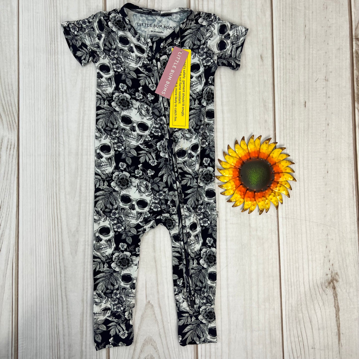 bums and roses skeletons in the closet romper 18-24M