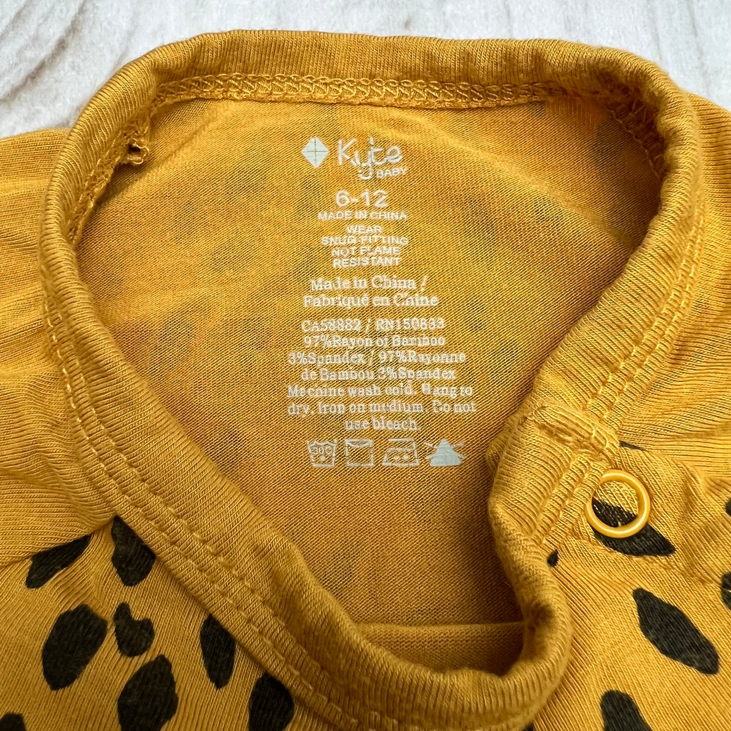 kyte baby marigold cheetah romper 6-12M