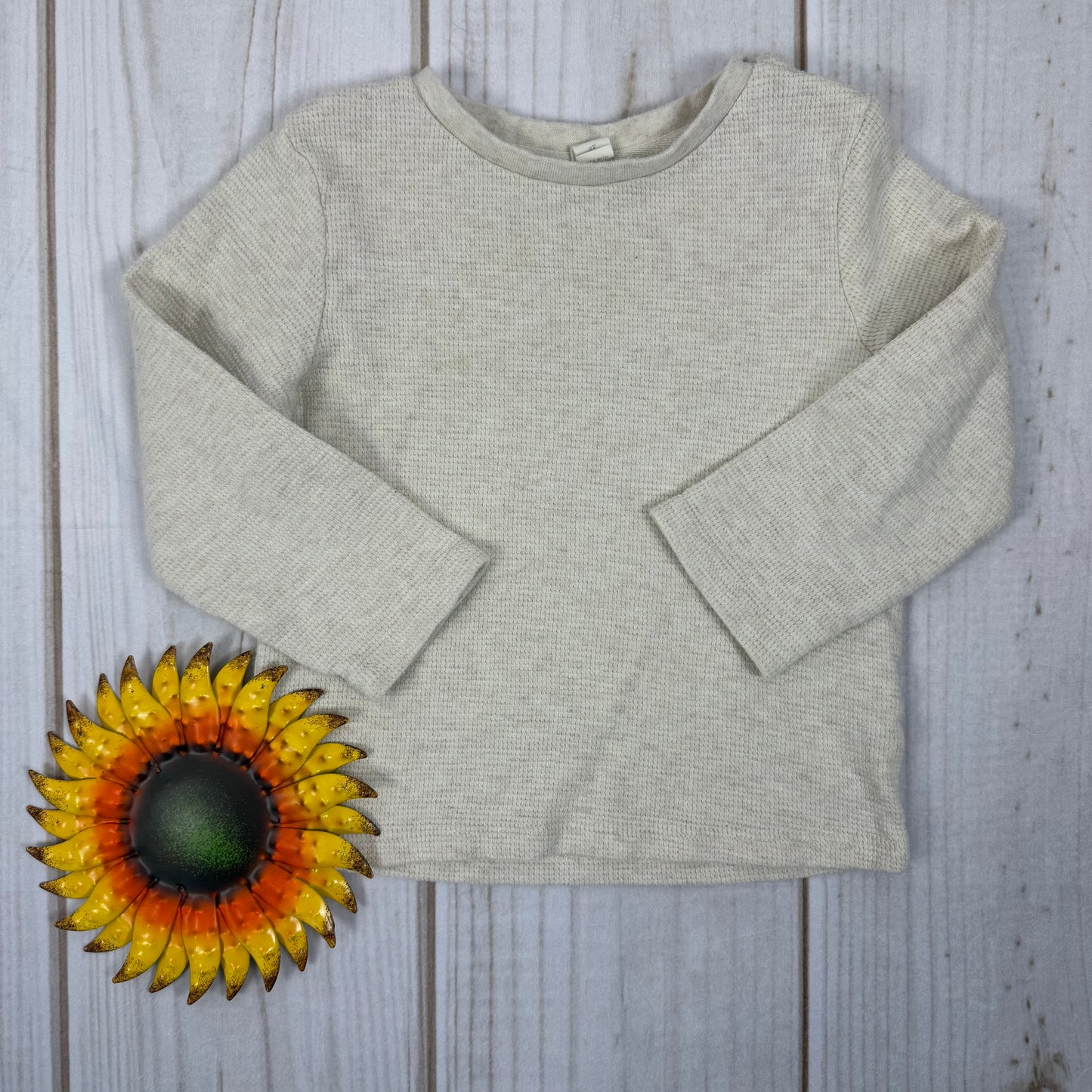 colored organics waffle long sleeve shirt 2T