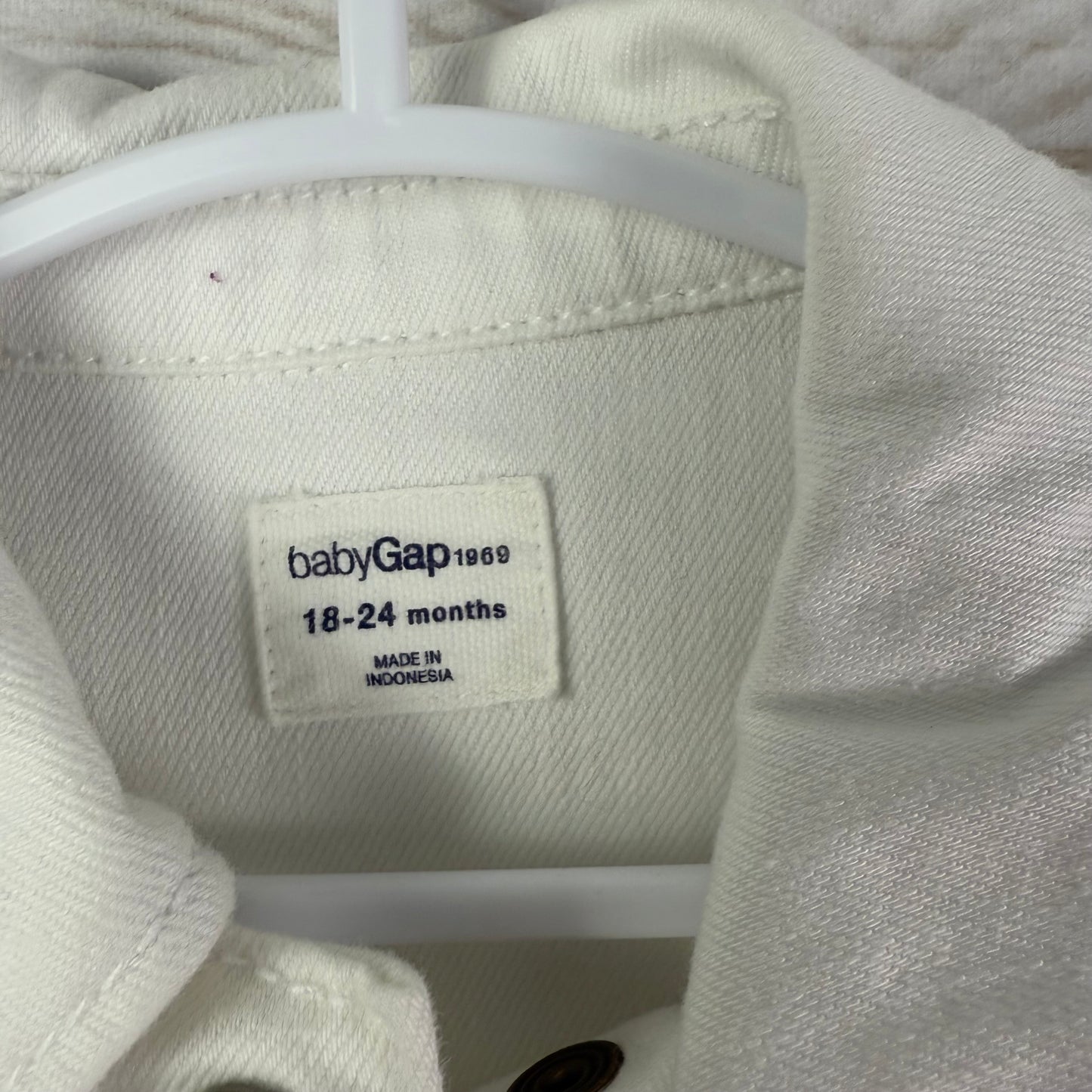 baby gap white denim jacket 18-24M