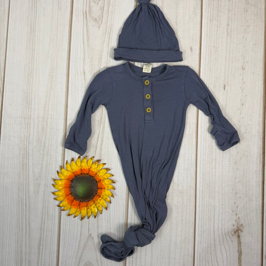 larkspur baby co knotted gown & hat