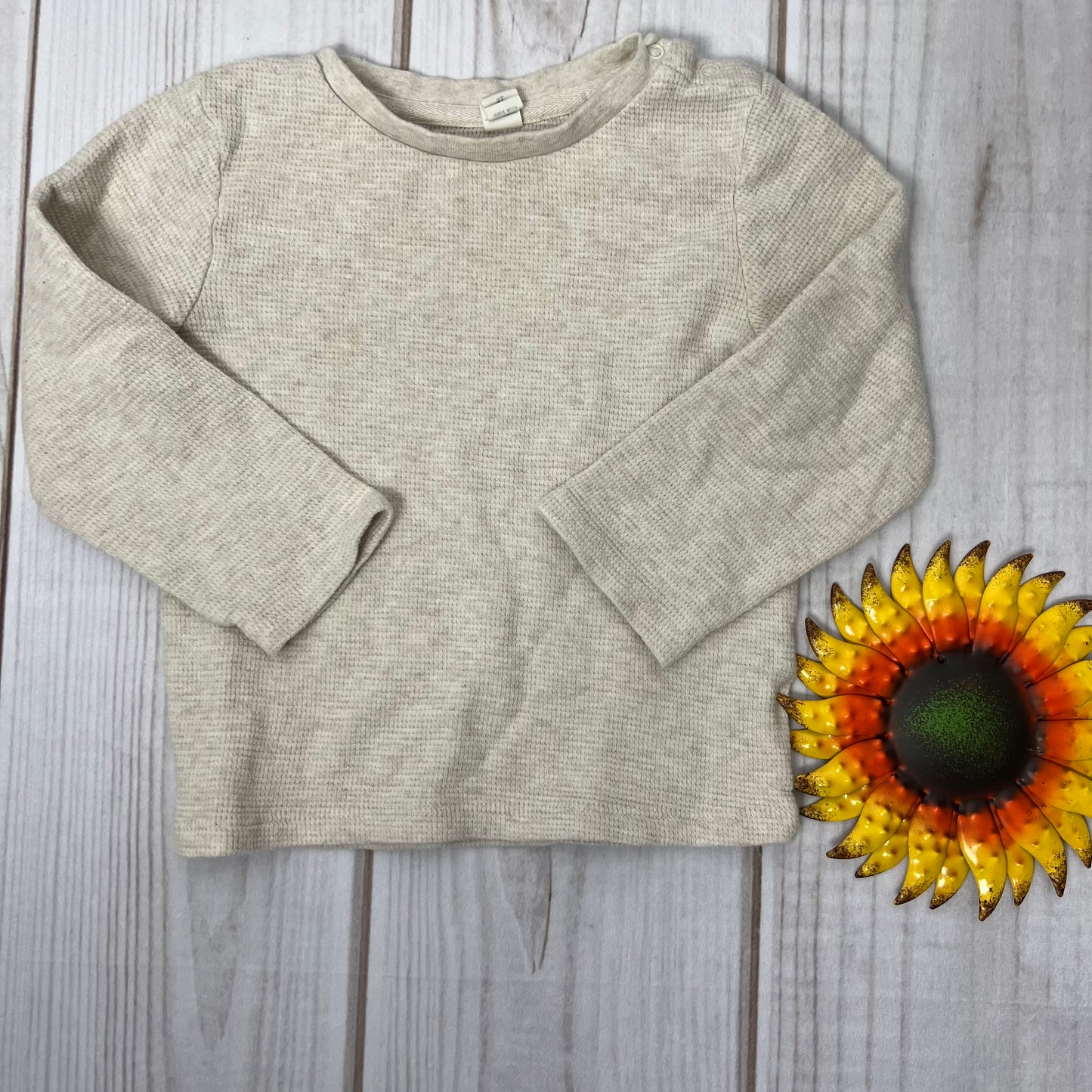 colored organics waffle long sleeve shirt 2T