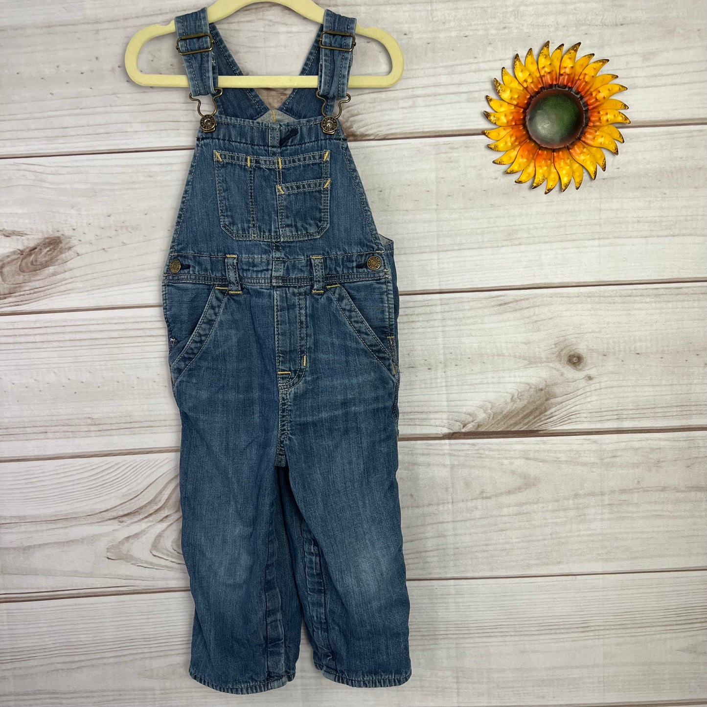 baby gap lined denim overalls 18-24M