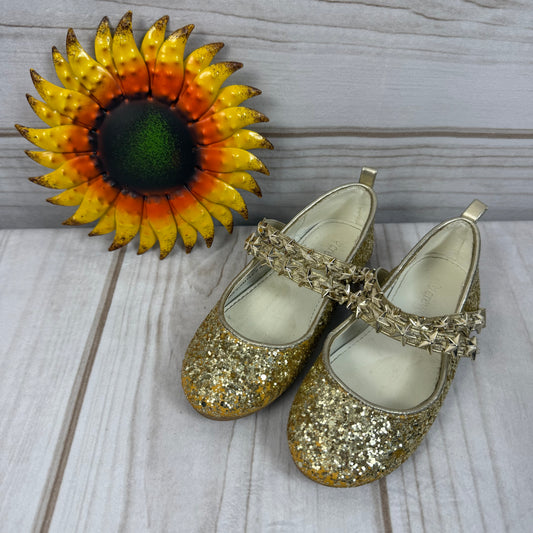 crewcuts gold sparkle ballet flats 10C