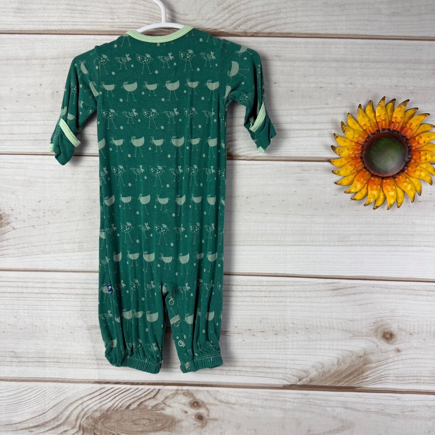 kickee ivy chickens baby coverall NB