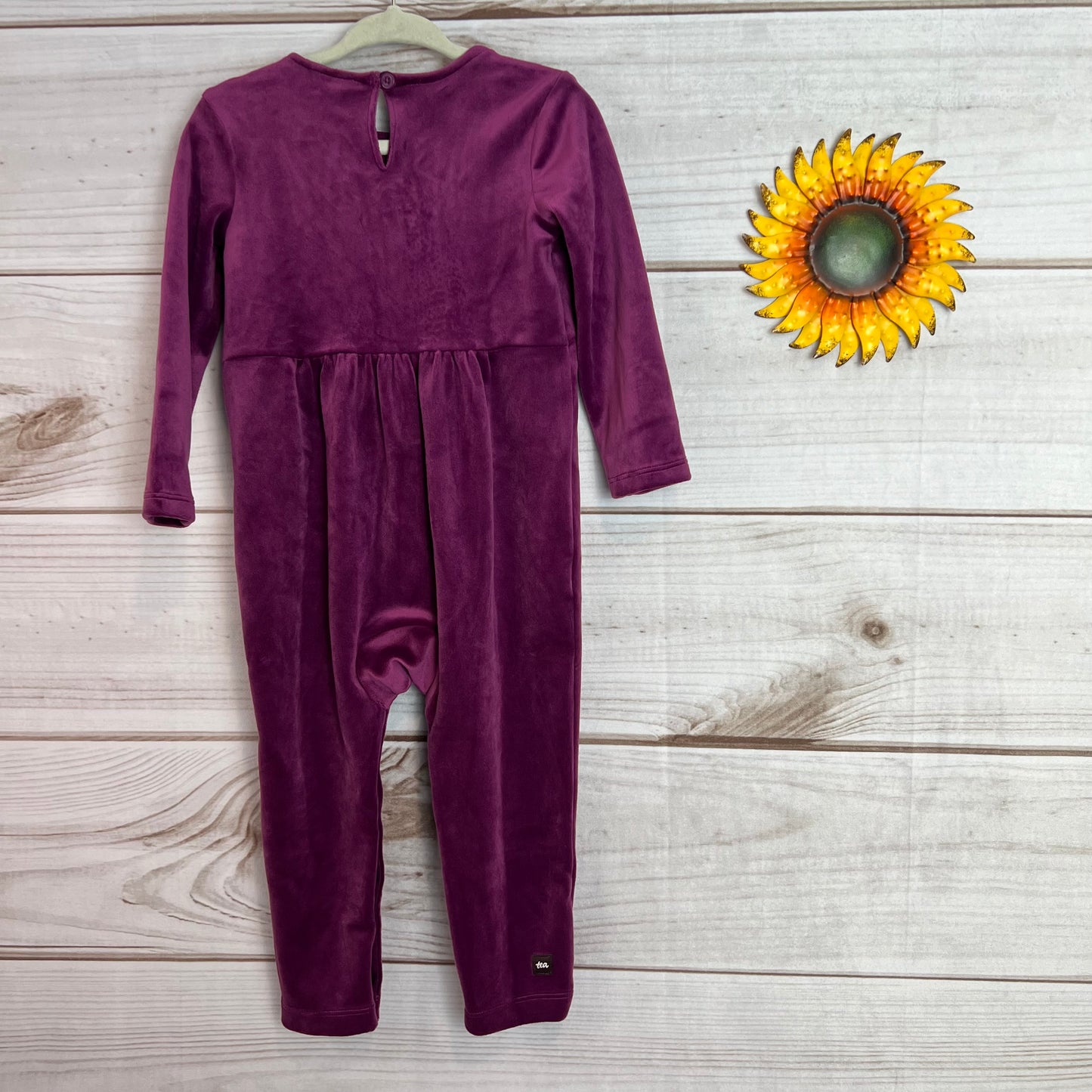 tea collection velour baby romper 12-18M