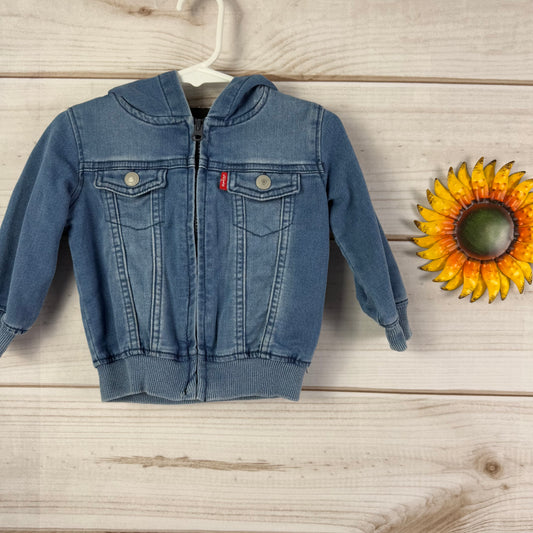 levi's hooded denim jacket 12M