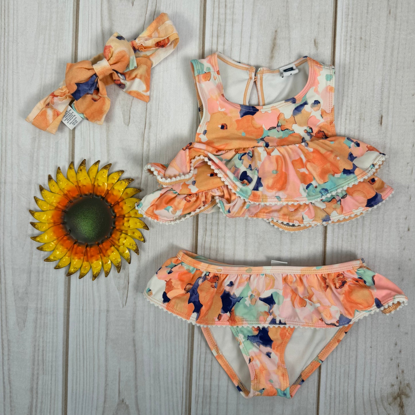 janie and jack watercolor floral two piece swimsuit