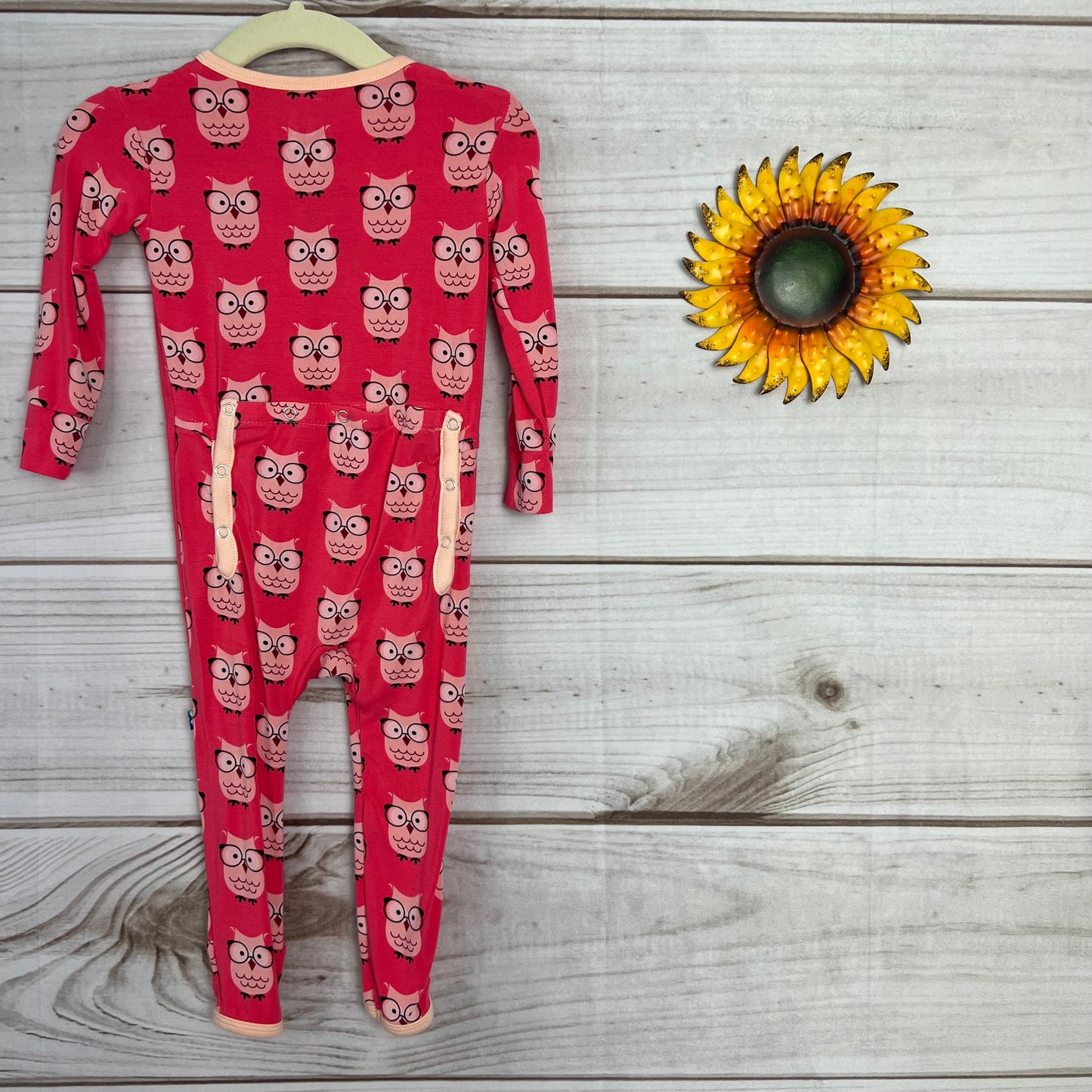 kickee taffy wise owls coverall 9-12M