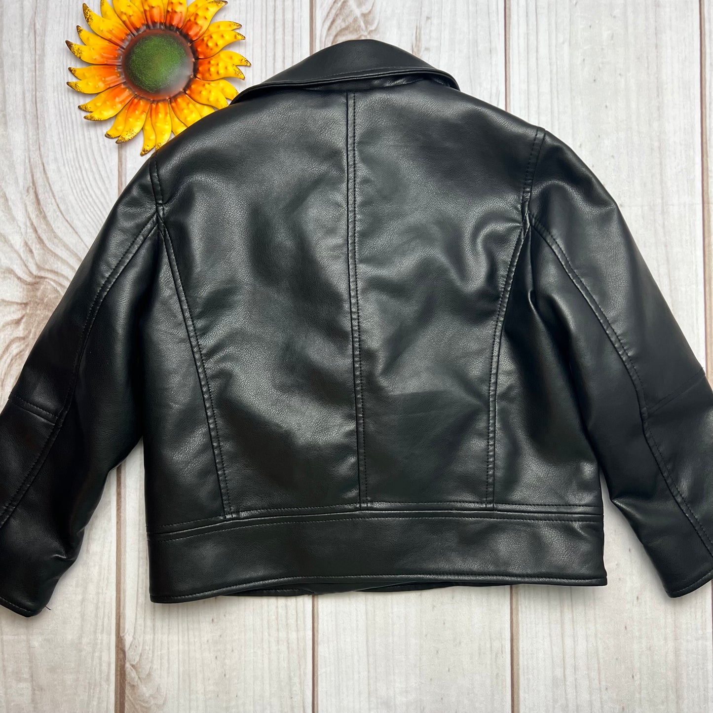 zara kids faux leather jacket 6/7