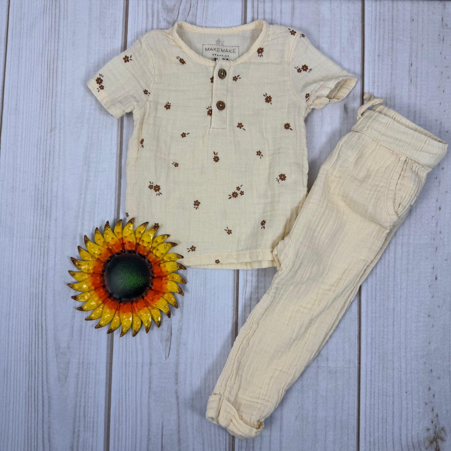 makemake organics tee & pants set 18-24M