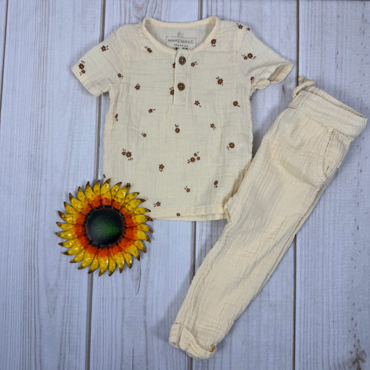 makemake organics tee & pants set 18-24M