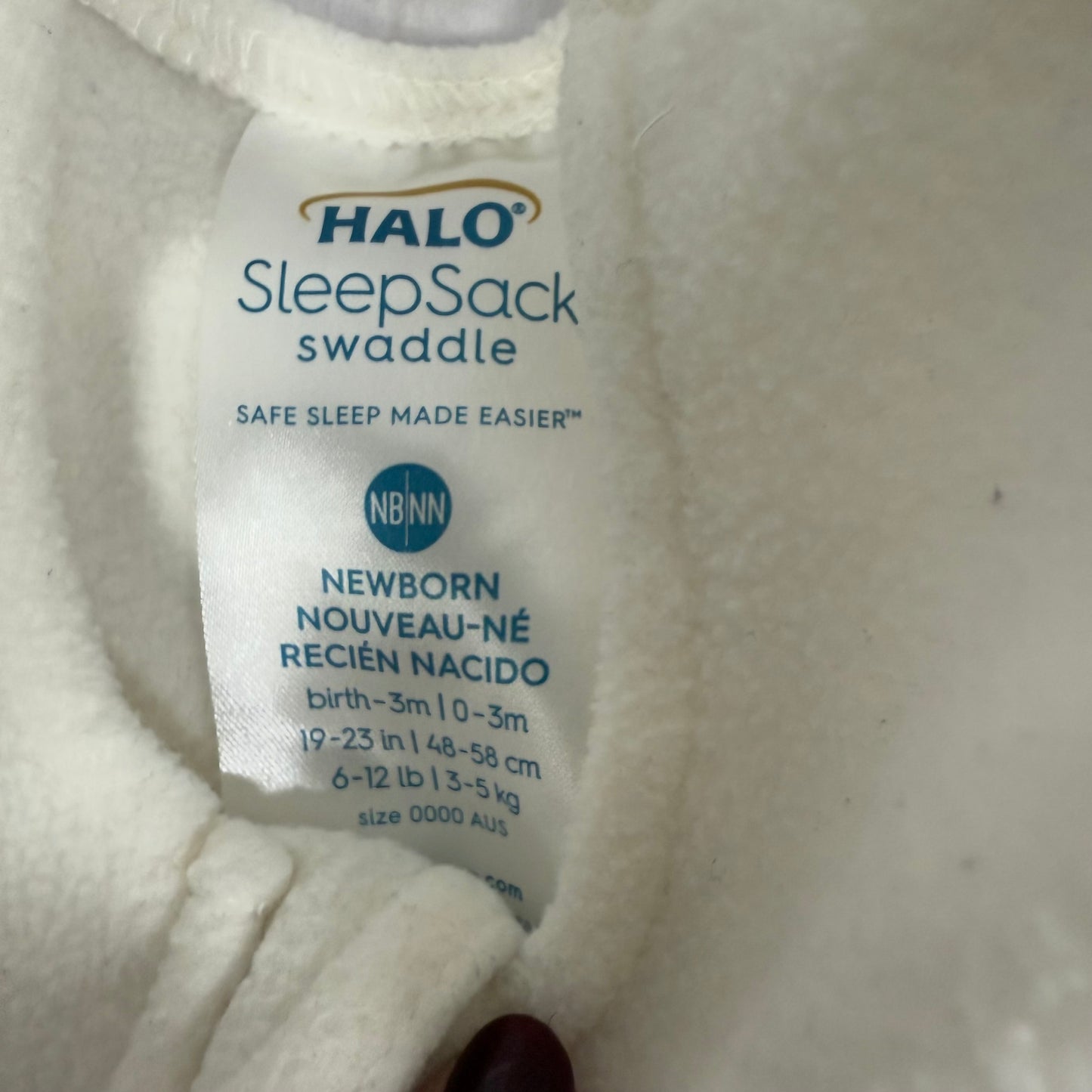 halo fleece swaddle NB