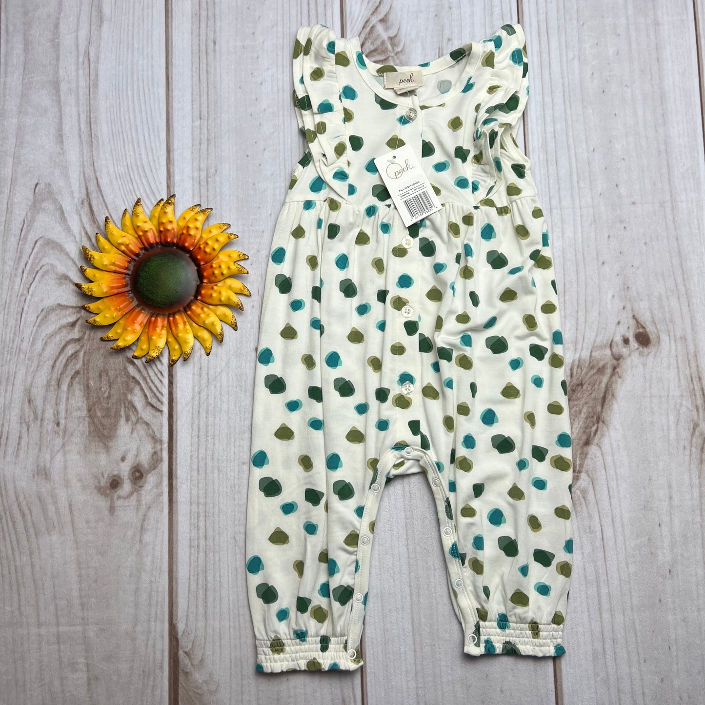 peek ruffle romper 6-12M