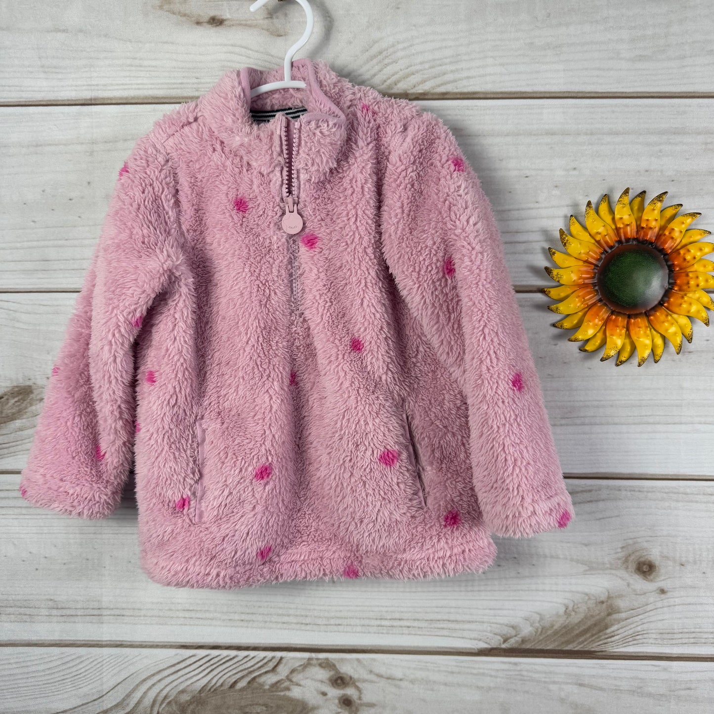 joules merridie dotted fleece pullover 3T