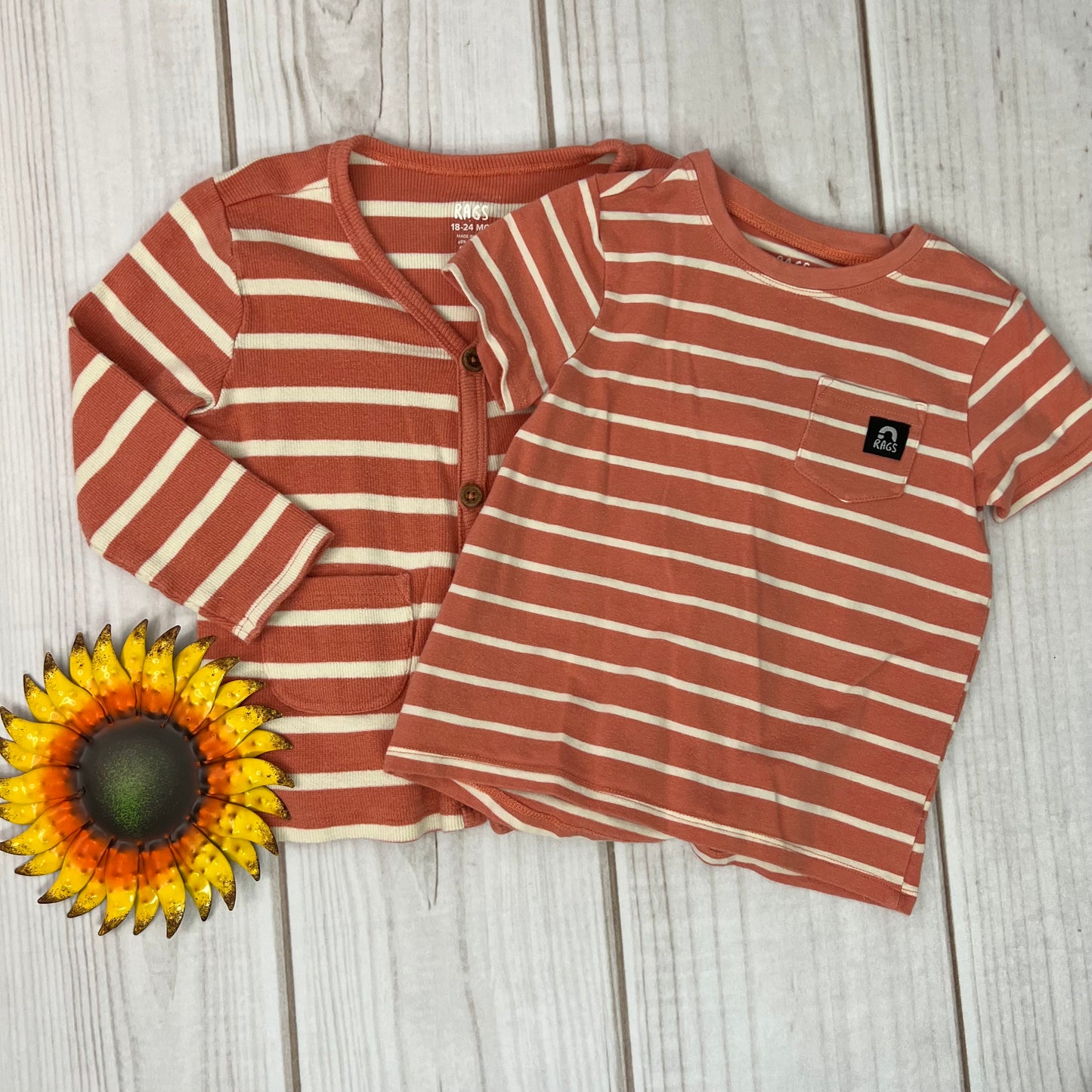 rags essential tee and cardigan set 18-24M