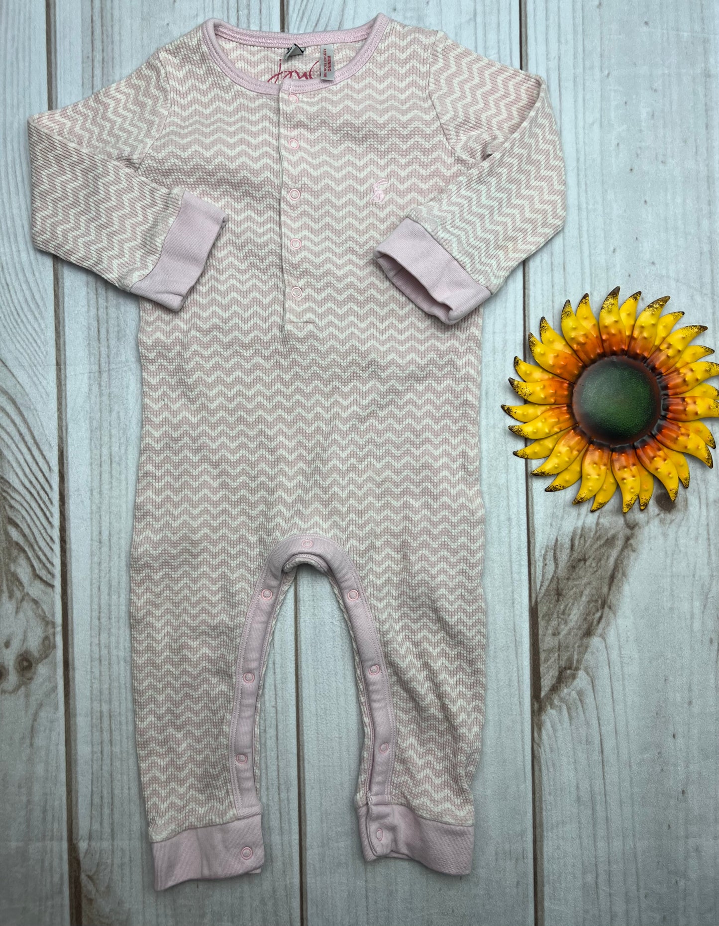 joules zig zag waffle romper 9-12M