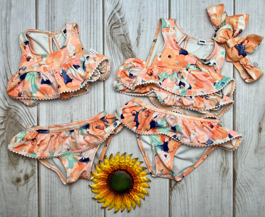 janie and jack watercolor floral two piece swimsuit