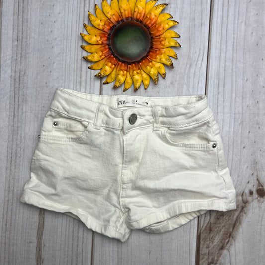 zara kids white denim shorts 6