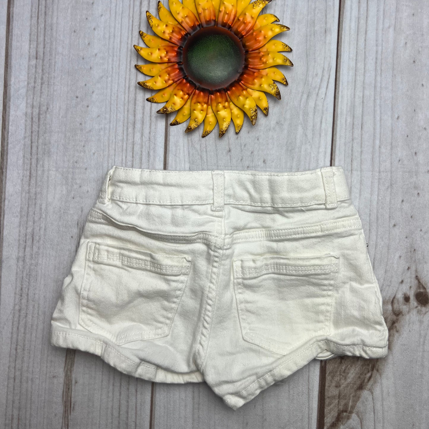 zara kids white denim shorts 6