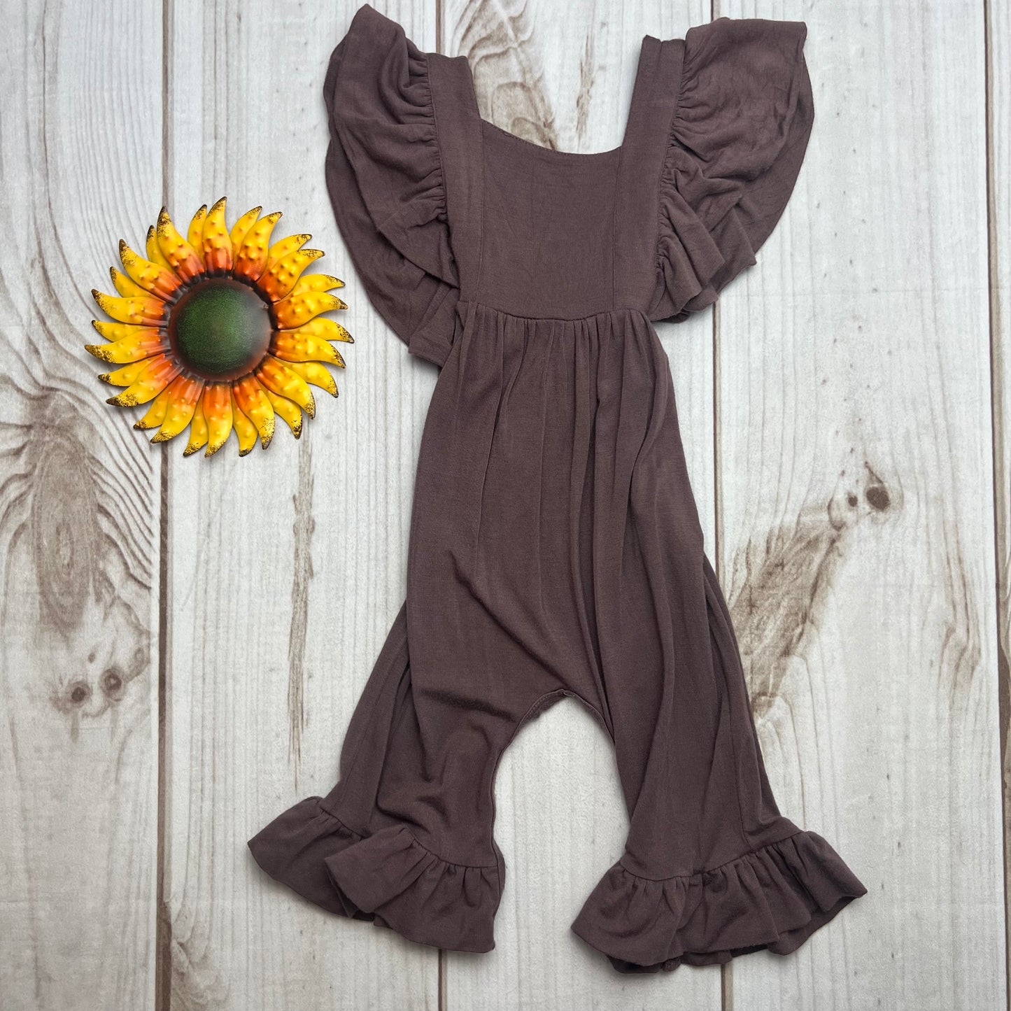 the woods by kate quinn ruffle strap coverall 3-6M