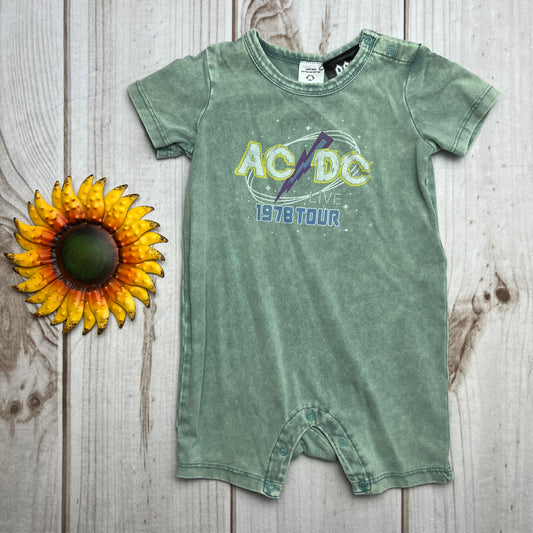 cotton on ac/dc shorty romper 6-9M