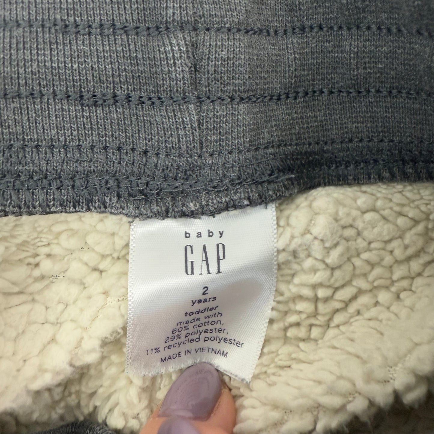 baby gap sherpa lined joggers 2T