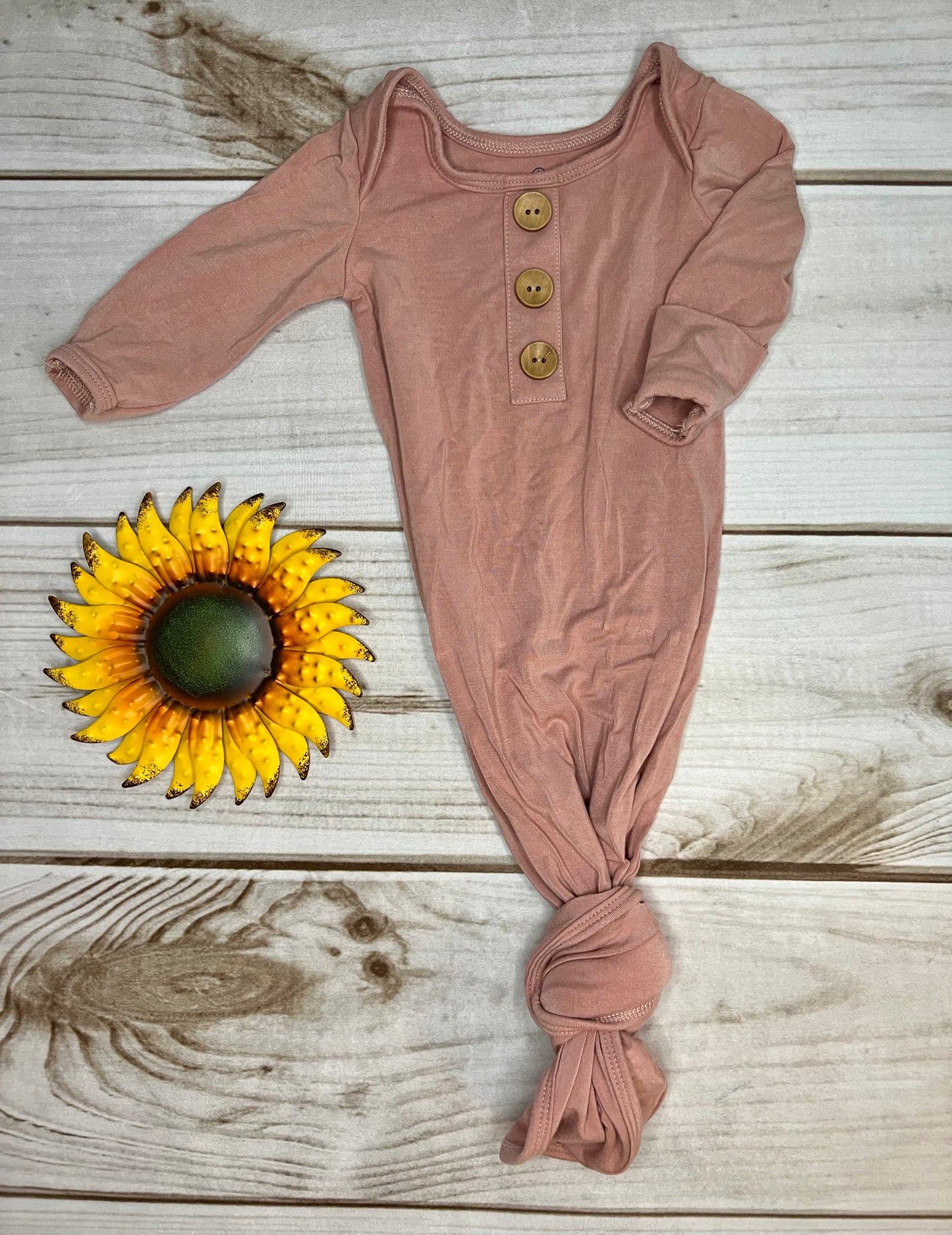 caden lane bamboo infant knotted gown - The Sunflower Baby Shop