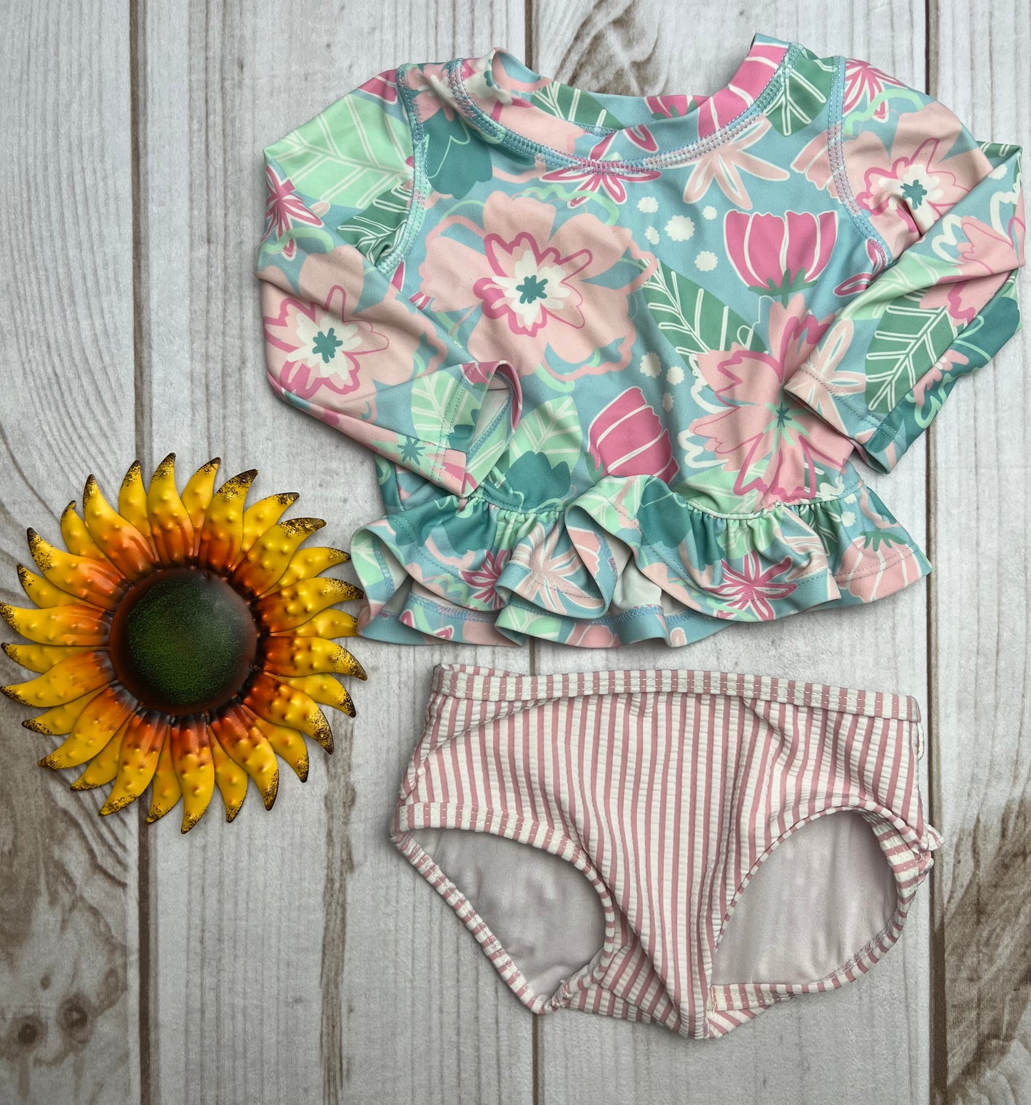 ruffle butts swim set 6-12M