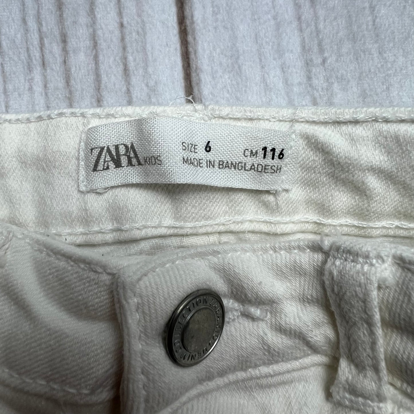 zara kids white denim shorts 6