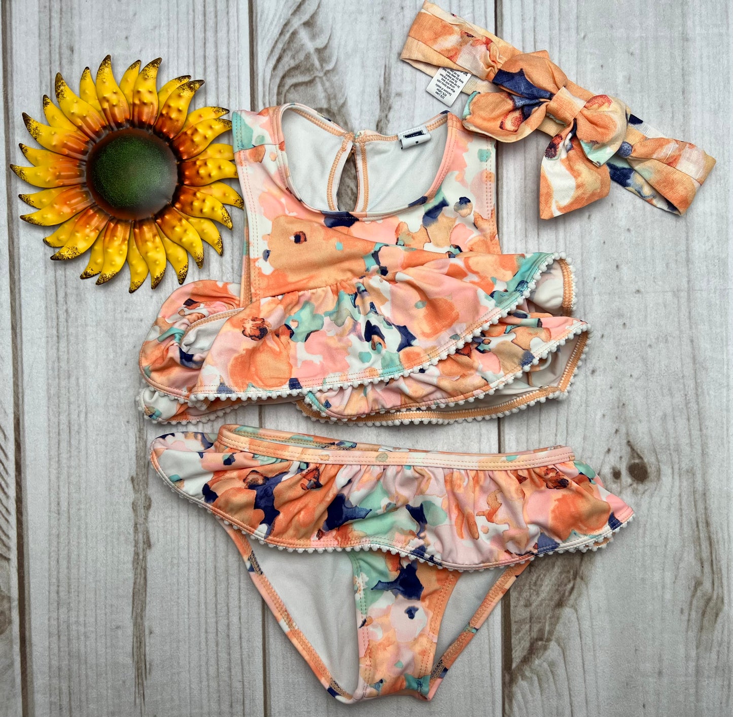 janie and jack watercolor floral two piece swimsuit