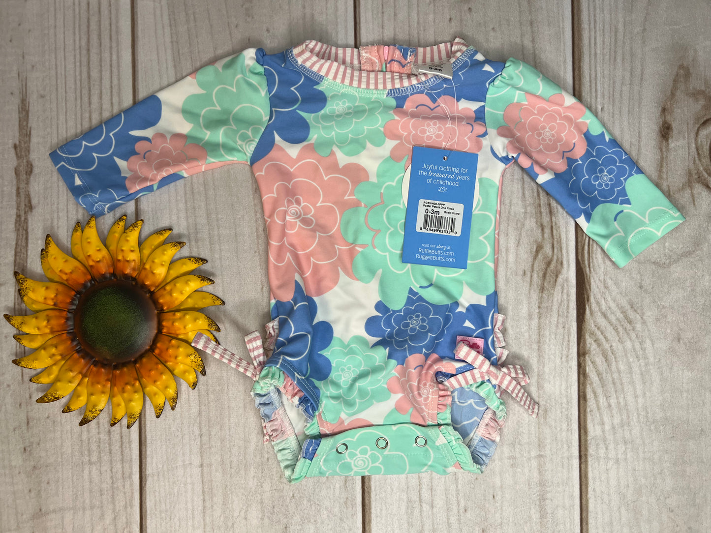 ruffle butts one piece rash guard 0-3M - The Sunflower Baby Shop