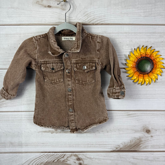 cora + co boys brown denim jacket 3T