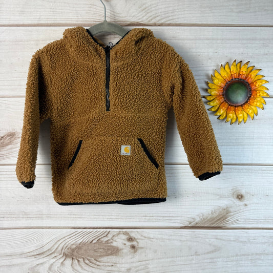 carhartt toddler half-zip sherpa hooded pullover 2T