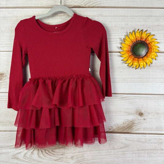 posh peanut girls long sleeve tulle dress 3T-4T