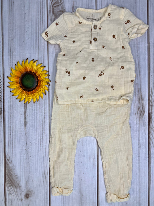 makemake organics tee & pants set 18-24M - The Sunflower Baby Shop