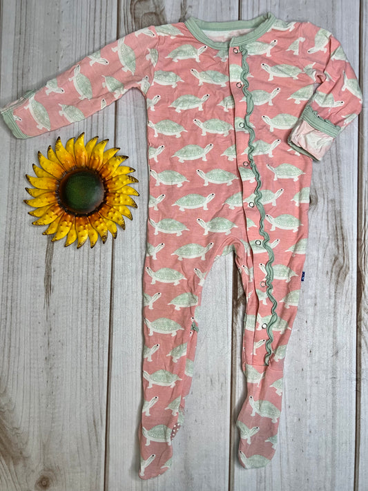 kickee pants ruffle footed sleeper 6-9M - The Sunflower Baby Shop