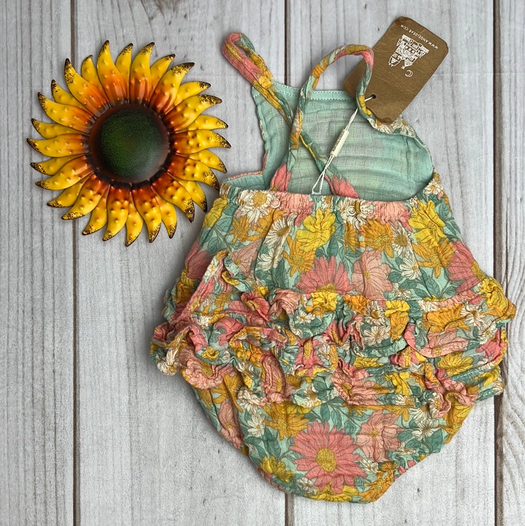 angel dear ruffle sunsuit 6-12M - The Sunflower Baby Shop