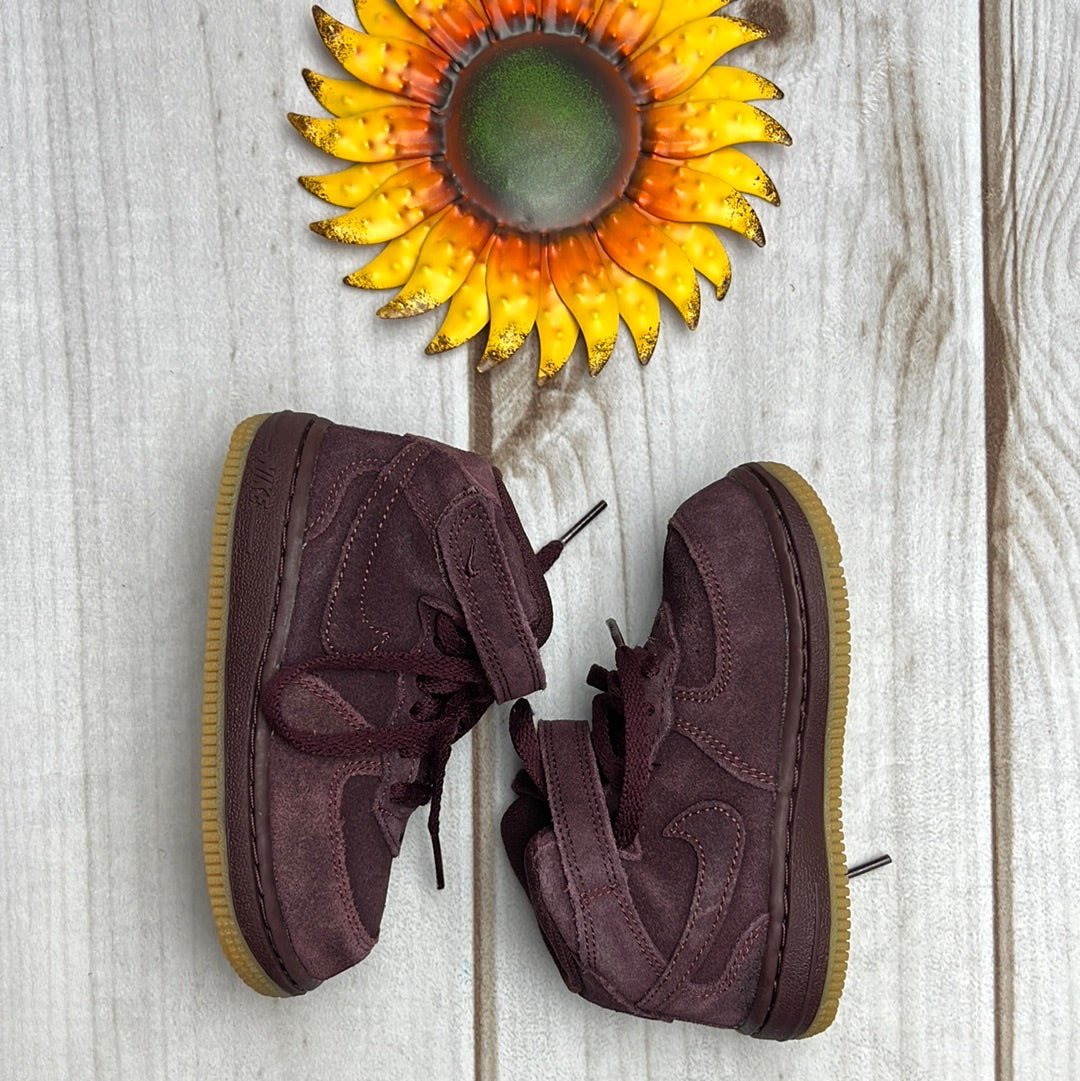 nike air force 1 mid LV8 burgundy suede 8C - The Sunflower Baby Shop